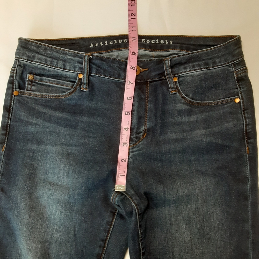 Articles Of Society Dark Blue Stretch Denim Midrise Skinny Jeans Women Size 27 - Picture 10 of 12